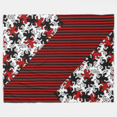Mosaic Geckos Pattern - rood zwart wit Fleece Deken (Voorkant (Horizontaal))
