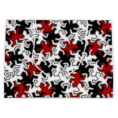 Mosaic Geckos Pattern - rood zwart wit Large Cadeautasje (Voorkant)
