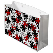 Mosaic Geckos Pattern - rood zwart wit Large Cadeautasje (Achterkant Gekanteld)
