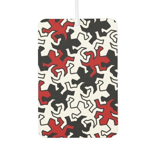 Mosaic Geckos Pattern - rood zwart wit Luchtverfrisser (Voorkant)