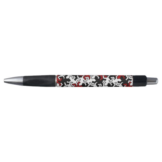 Mosaic Geckos Pattern - rood zwart wit Pen (Voorkant)