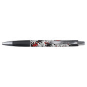 Mosaic Geckos Pattern - rood zwart wit Pen (Achterkant)