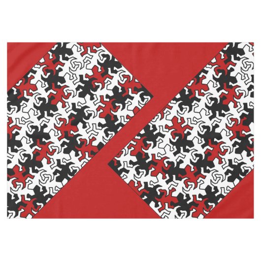 Mosaic Geckos Pattern - rood zwart wit Tafelkleed (Voorkant (Horizontaal))