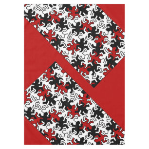 Mosaic Geckos Pattern - rood zwart wit Tafelkleed