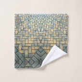 Mosaic gris et brique de moutarde (Gant de toilette)