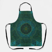 Mosaic Kaleidoscope Flower Blauwgroen Schort (Voorkant)