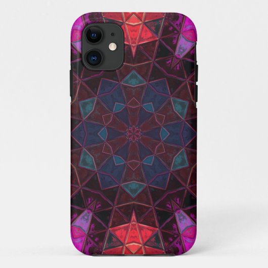 Mosaic Kaleidoscope Flower Paars and Pink Case-Mate iPhone Case (Achterkant)