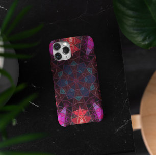Mosaic Kaleidoscope Flower Paars and Pink iPhone 11 Hoesje