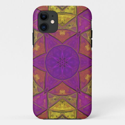 Mosaic Kaleidoscope Flower Pink and Yellow Case-Mate iPhone Case (Achterkant)