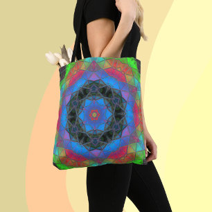 Mosaic Kaleidoscope Flower Rainbow Draagtas