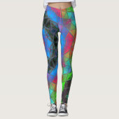 Mosaic Kaleidoscope Flower Rainbow Leggings (Voorkant)