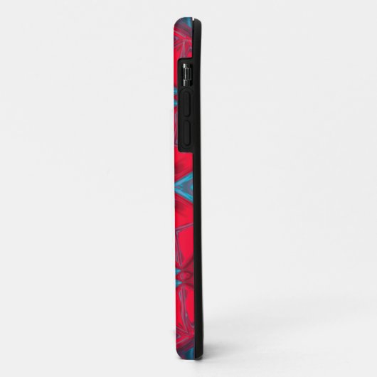 Mosaic Kaleidoscope Flower Red en Blue Case-Mate iPhone Case (Achterkant/links)
