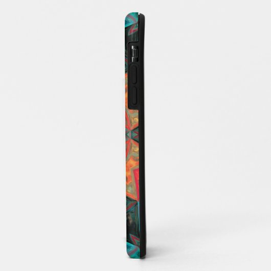 Mosaic Kaleidoscope Flower roze and Blauwgroen Case-Mate iPhone Case (Achterkant/links)