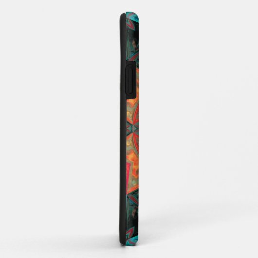 Mosaic Kaleidoscope Flower roze and Blauwgroen Case-Mate iPhone Case (Achterkant/rechts)