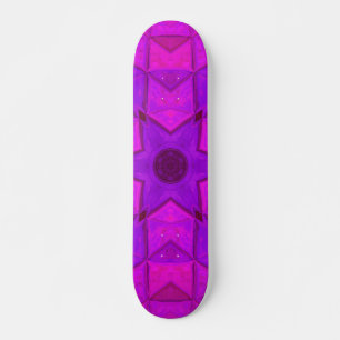Mosaic Kaleidoscope Flower Roze Skateboard