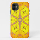 Mosaic Kaleidoscope Flower Yellow and Paars Case-Mate iPhone Case (Achterkant)