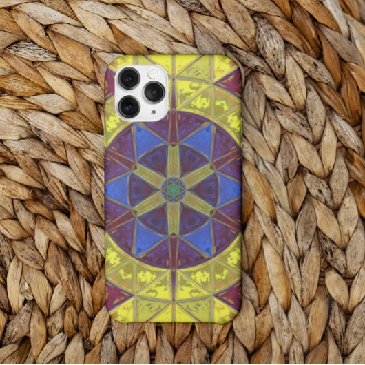 Mosaic Kaleidoscope Flower Yellow Blue en Oranje Case-Mate iPhone Case
