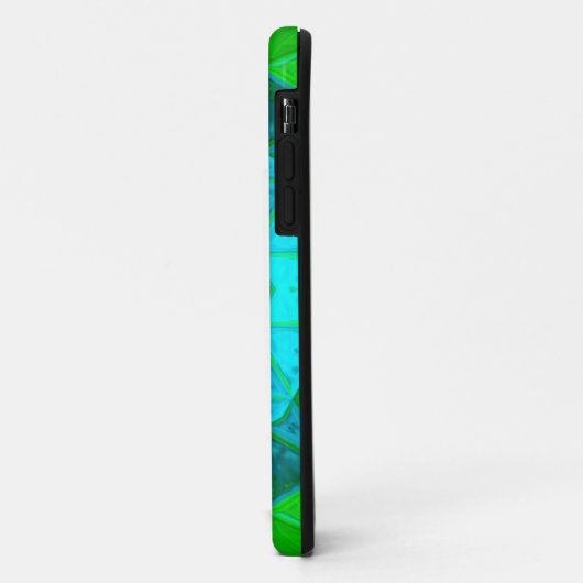 Mosaic Kaleidoscope Square Green and Blue Case-Mate iPhone Case (Achterkant/links)
