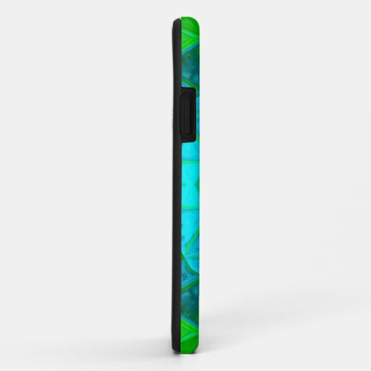 Mosaic Kaleidoscope Square Green and Blue Case-Mate iPhone Case (Achterkant/rechts)