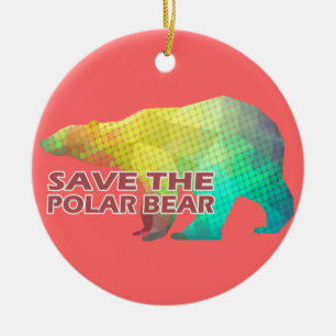 MOSAIC KLEUR POLAR BEER (BEWAART HET POLAIRE BEER) KERAMISCH ORNAMENT