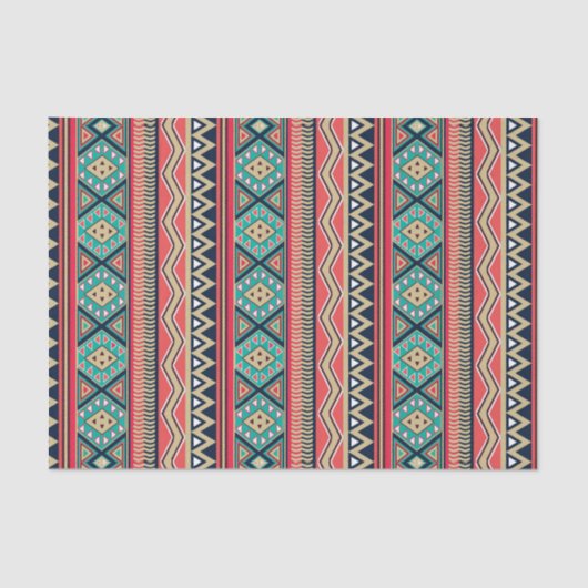 Mosaic Magic Tribal Stripe Patroon Tissuepapier (Voorkant)