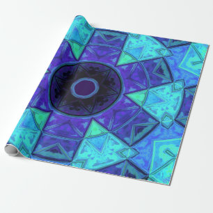 Mosaic Mandala Blue en Paars Cadeaupapier