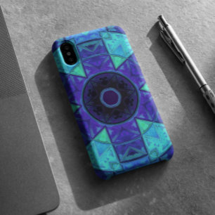 Mosaic Mandala Blue en Paars iPhone 11 Hoesje