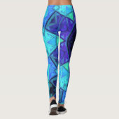 Mosaic Mandala Blue en Paars Leggings (Achterkant)