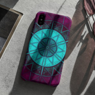 Mosaic Mandala Flower Blue en Paars iPhone 11 Hoesje