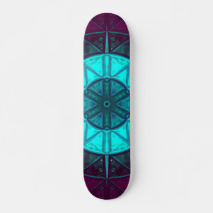 Mosaic Mandala Flower Blue en Paars Skateboard