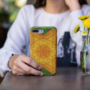 Mosaic Mandala Flower Green and Yellow iPhone 11 Hoesje