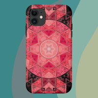 Mosaic Mandala Flower Pink and Black
