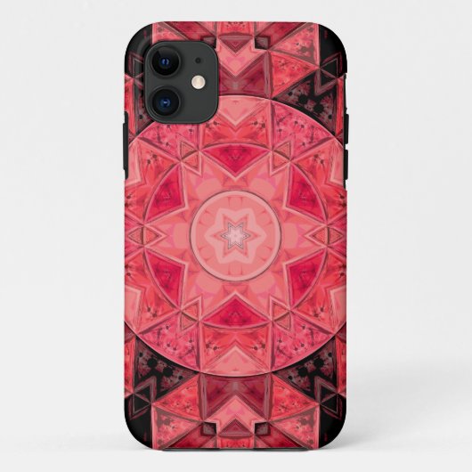 Mosaic Mandala Flower Pink and Black Case-Mate iPhone Case (Achterkant)
