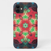 Mosaic Mandala Flower Red Blauwgroen en Blue Case-Mate iPhone Case (Achterkant)