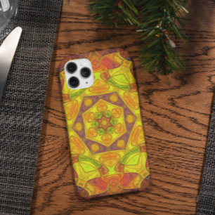 Mosaic Mandala Flower Yellow Oranje en Paars iPhone 11 Hoesje