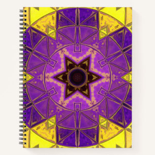 Mosaic Mandala Paars en geel Notitieboek
