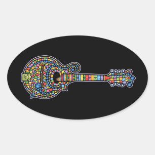 Mosaic Mandolin Ovale Sticker