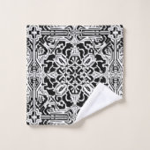 Mosaic Marocain Carreaux Motif en noir et blanc (Gant de toilette)