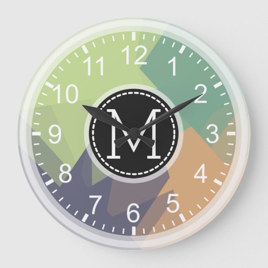 Mosaic Modern Monogram Grote Klok (Voorkant)