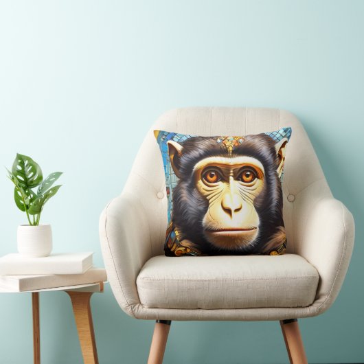 Mosaic Monkey Designer Coussin coussin Jets (Chaise)