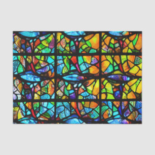 Mosaic Multicolor Glas in lood Effect Decoupage Tissuepapier