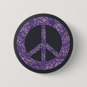 Mosaic Ombre Peace Sign Lavender Paarse Buttonnen Ronde Button 5,7 Cm