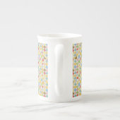 MOSAIC QUILT Bone China Mug + Texte / Bleu (Dos)