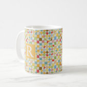 MOSAIC QUILT Mug blanc + Texte / Or (Devant gauche)