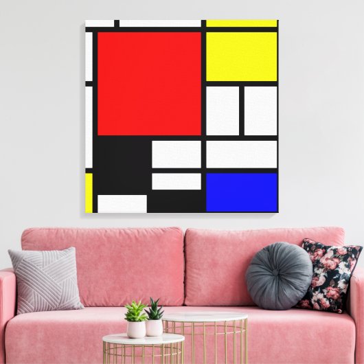 MOSAIC rechthoeken vierkantjes gekleurd I + uw ide Canvas Afdruk (Insitu (Woonkamer))