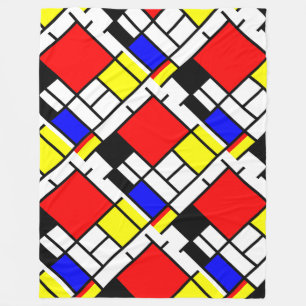 MOSAIC rechthoeken vierkantjes gekleurd I + uw ide Fleece Deken