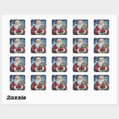 Mosaic Santa Claus Sticker Artistic  (Feuille)