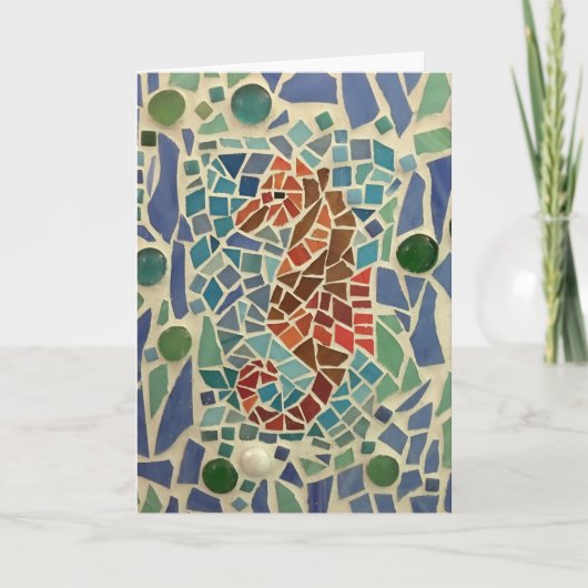 Mosaic Seahorse card Kaart (Voorkant)