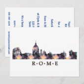 Mosaic Silhouette van Rome Skyline Kaart (Voorkant / Achterkant)