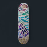 Mosaic Skateboard<br><div class="desc">Ce skate board est décoré d'un motif en mosaïque de coquillages. Parce que nous créons notre propre oeuvre, vous ne trouverez pas cette image exacte d'autres designers. Mosaïque originale © Michele Davies.</div>